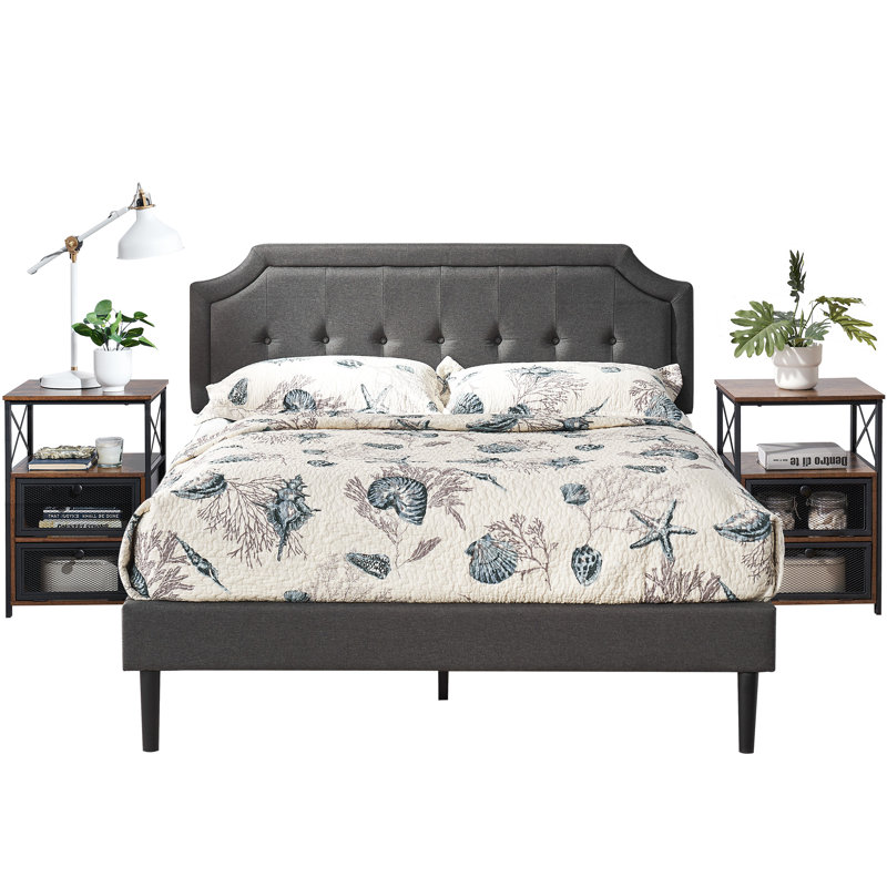 Kempst Steel Piece Bedroom Set, Brown, Full
