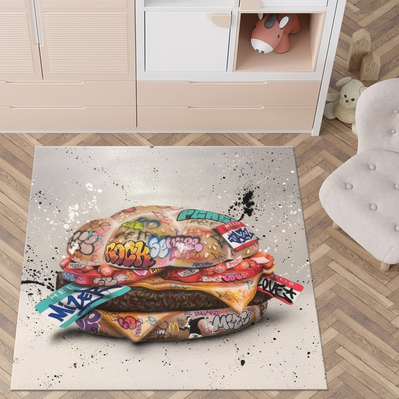 Chic and Elegant Soft Pile Printed Rug with Floral Design Perfect for Creating a Cozy Atmosphere in Any Room of Your Home