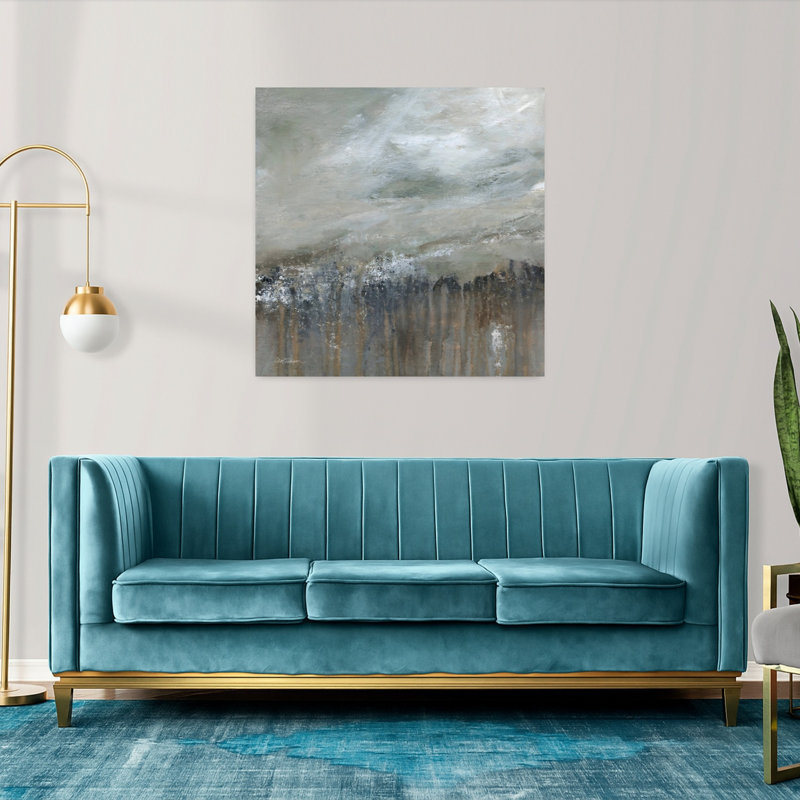 Tempête tempête abstraite, paysage éthéré contemporain, art mural, H 36 po x l 36 po