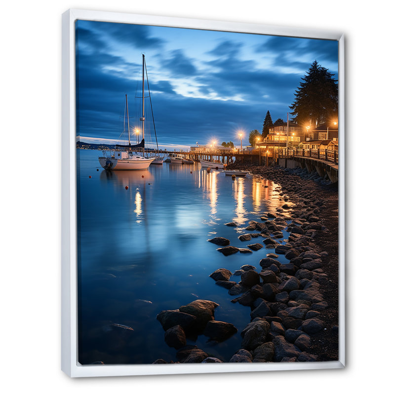 Port Harbor Serenade II sur toile, H 20 po x l 12 po x P 1 po, Cadre flottant blanc