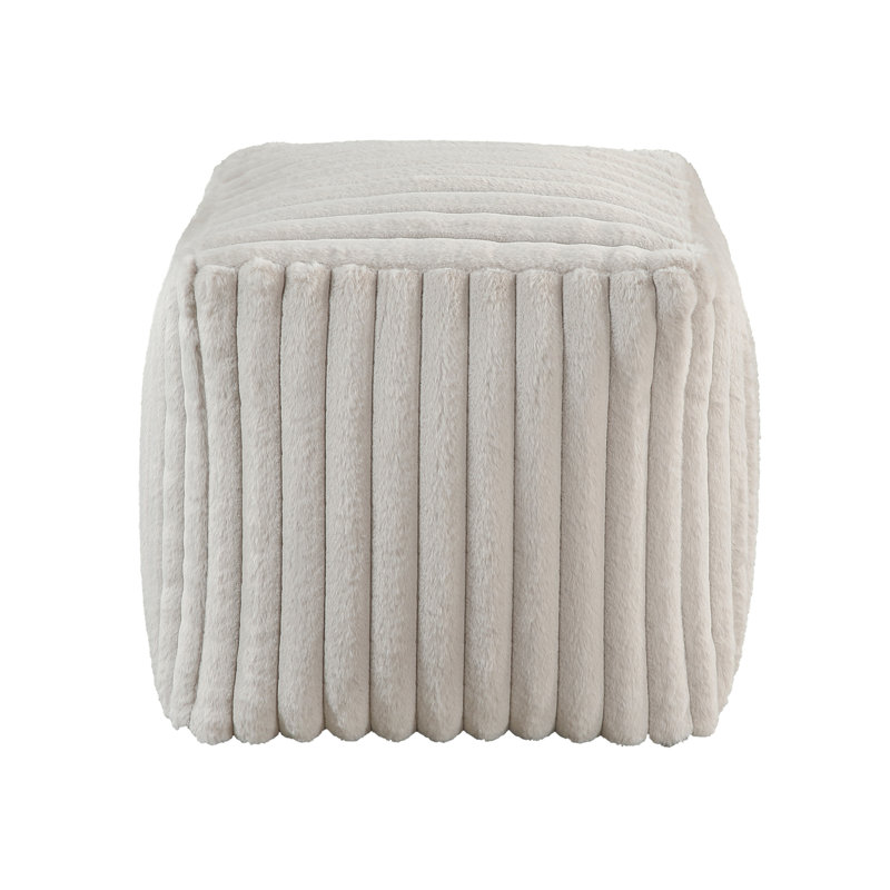 Corduroy Square Modern Pouf, Non-slip Floor Footstool, 16"x16"x16", 300lbs Capacity Footrest, Weight Load, 16" Dimensions