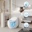 Toilette monobloc 1,28 GPF en forme d'œuf, siège à fermeture douce, blanc brillant