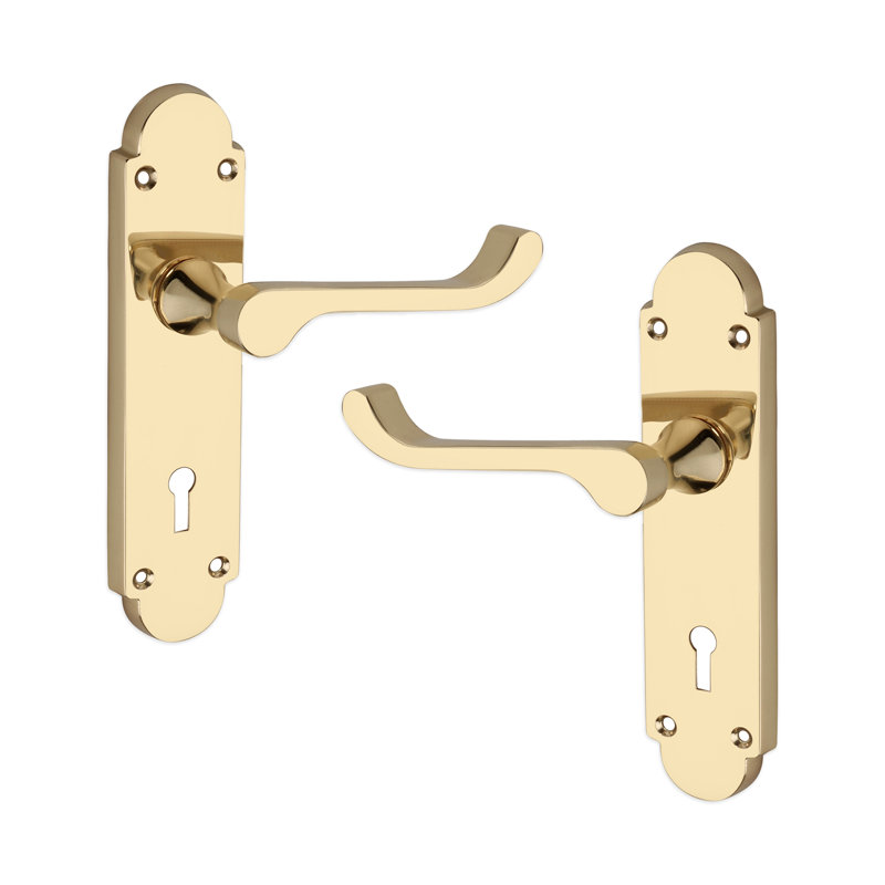 Oakley Lever on Backplate Lock Polished Brass