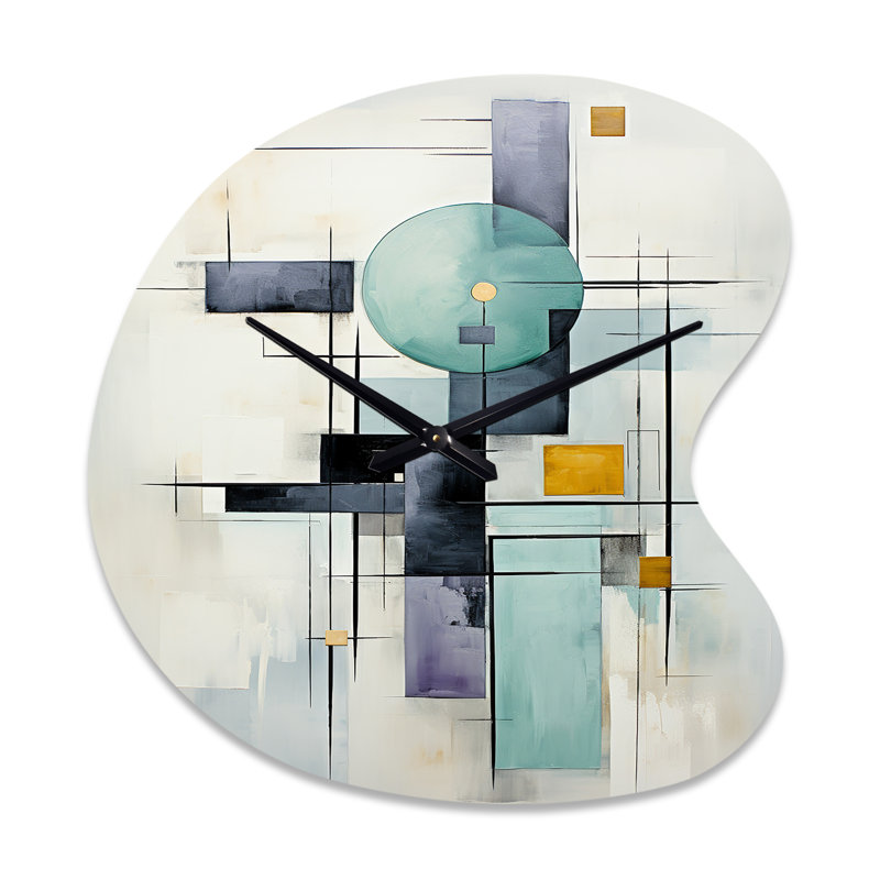 Horloge murale en métal blanc, bleu et blanc, Grand