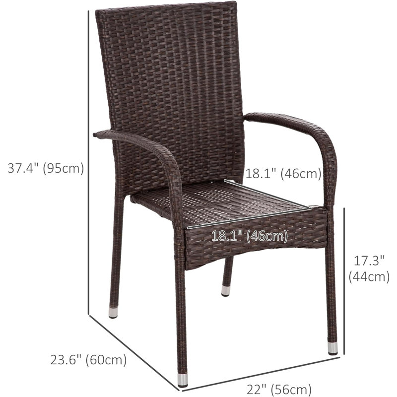 Cambrey Outdoor Dining Armchair with Cushion, Blue/Brown