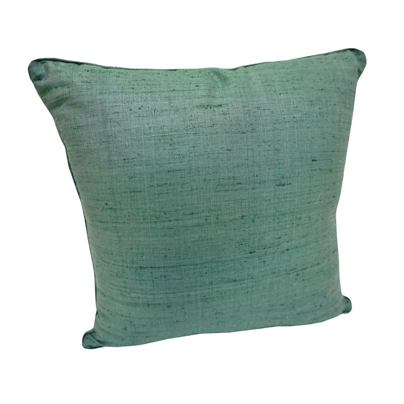  Dupion Silk Throw Pillow, Smoke Green