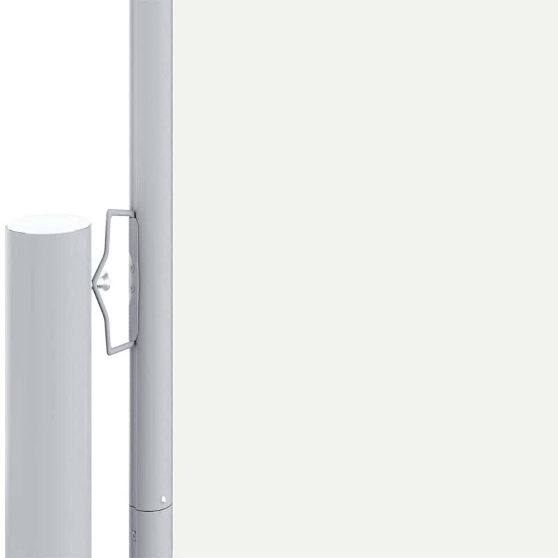 Paravent rétractable avec auvent pliant, Crème, crème, H 78,7 po x l 393,7 po