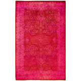 Overdyed One-of-a-Kind 4' 1" X 6' 3" Hand Knotted Area Rug