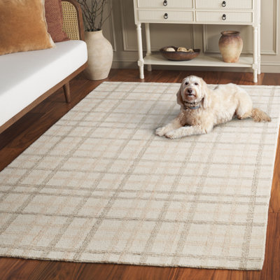 Plaid Wool Hand Tufted Area Rug