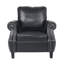 Fauteuil club en PU noir, décor clouté roulé, mobilier contemporain et fonctionnel avec garniture confortable