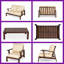 Ensemble de canapé d'extérieur moderne en bois d'acacia avec coussins résistants à l'eau et table basse - Ensemble de conversation pour patio toutes saisons-2136848172-2136848175