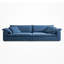 Canapé modulaire bleu en coton et lin-551933367