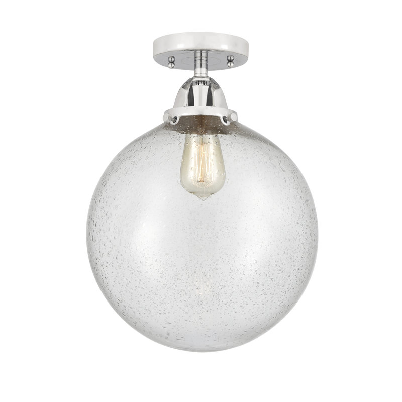 Plafonnier semi-encastré en verre Alfonsa, Ampoule non incluse, Oui, Chrome poli