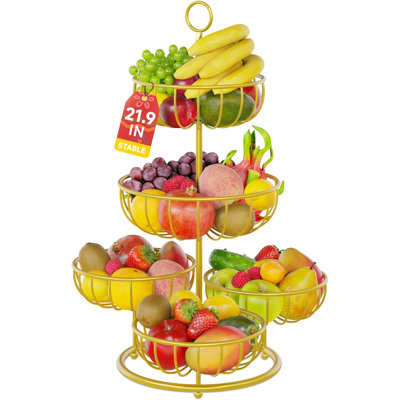 Support à fruits à 5 niveaux pour comptoir, grand organisateur de bol à fruits pour comptoir