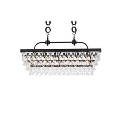 Luminaire suspendu unique à 6 lumières avec accents de cristal Arey