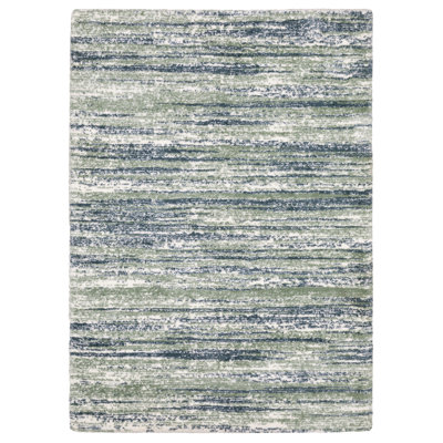 Delfine Distressed Stripe Blue/ Green Area Rug
