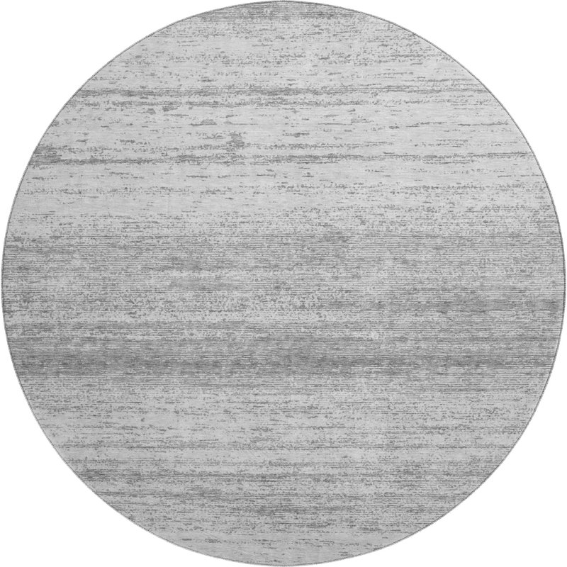 Premium Machine Washable Prisco Gray Rug, Round 8'