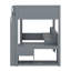 Lit mezzanine en bois avec bureau, tablettes multiples, DEL et station de charge-134642929