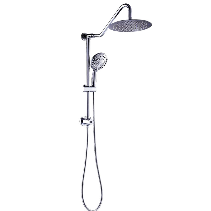 10 Inch Rain Shower Head Wall Mounted Dual Shower Head Combo 5 Mode Shower Head with Handheld, Chrome