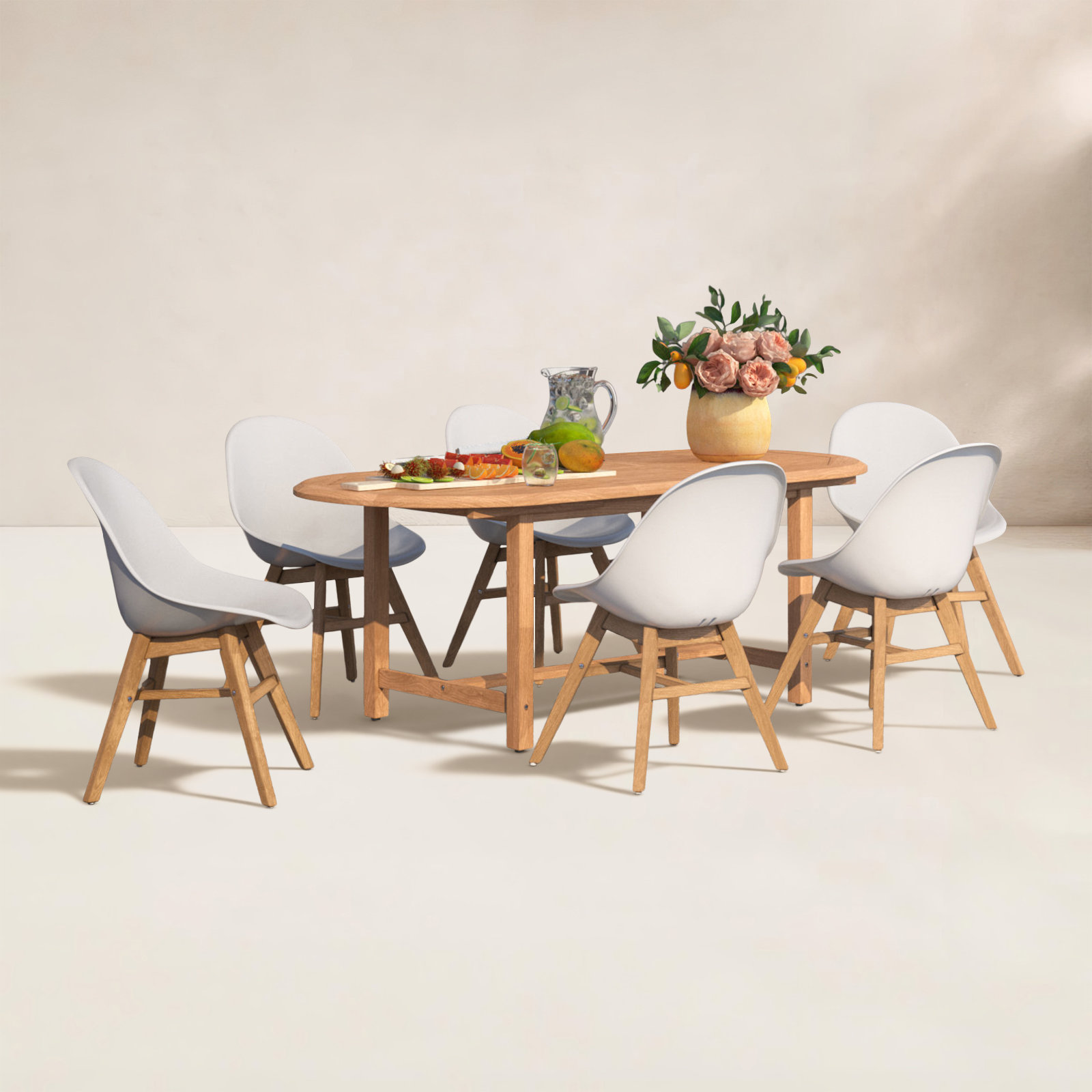 Anautica 79" Teak Patio Dining Set