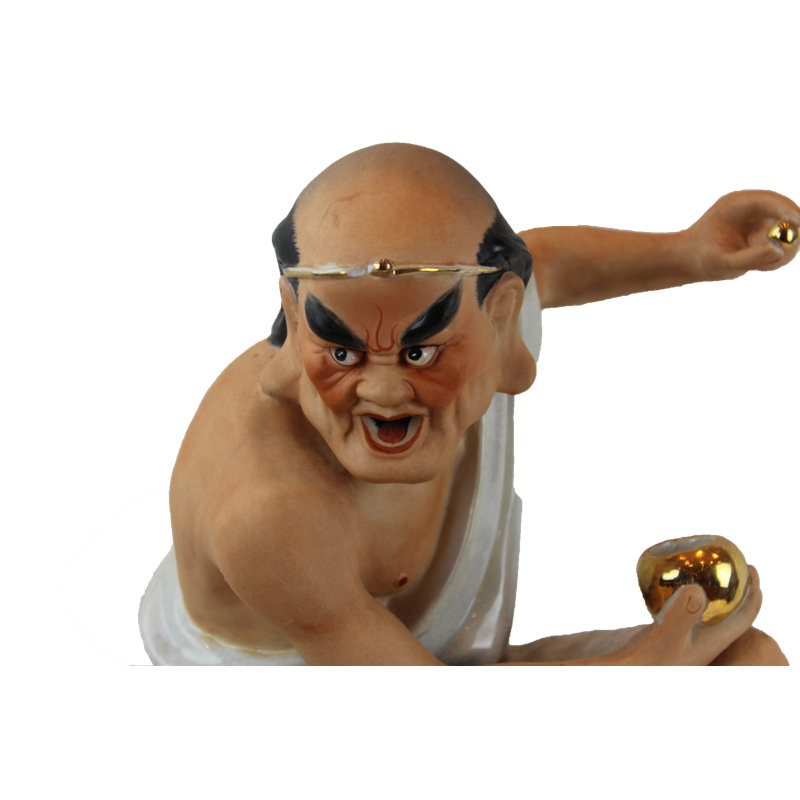 DC Chinese Kangxi Angry Man and Dragon Oriental Pottery Figurine