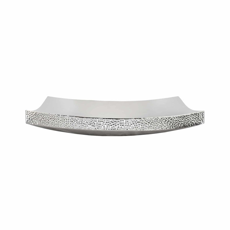 Kohani Hand Hammered Rectangular Vessel Bathroom Sink, Polished Nickel