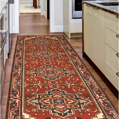 One-of-a-Kind 2'7" X 9'10" New Age Runner Wool Area Rug in Red