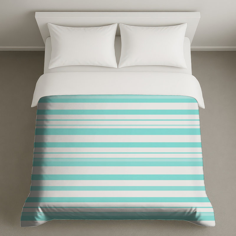Housses de couette à rayures bleu clair, Twin