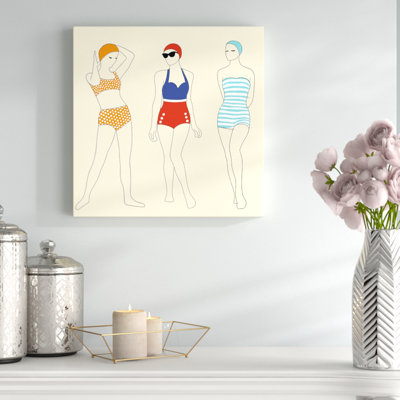 « rétro swimmers », impression sur toile tendue