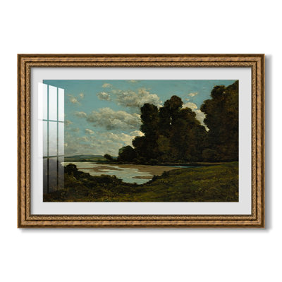 The River Loire at Nevers, 1901-Henri Harpignies-Custom Framed Canvas
