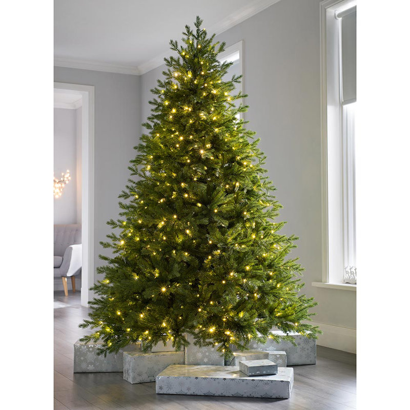 Lighted Artificial Fir Christmas Tree, 8ft H