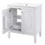 Meuble-lavabo blanc 30 po avec lavabo en céramique avec deux portes et tablette