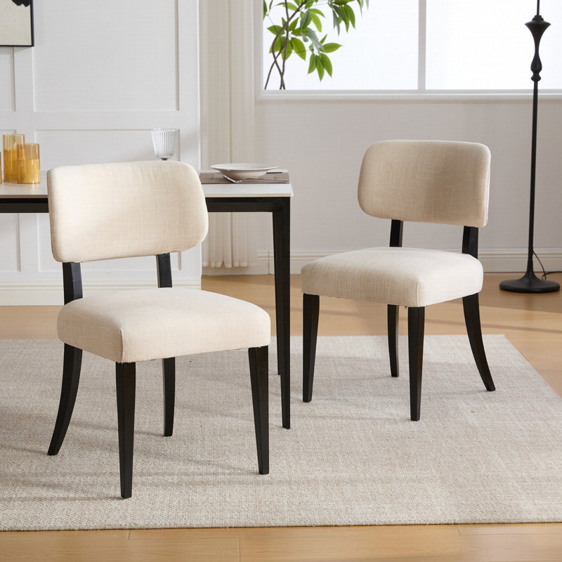 Ensemble de 2 chaises de salle à manger en bois, tissu moderne rembourré pour le confort et le style dans la cuisine ou la salle à manger