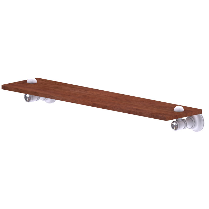 Freyja Ironwood Solid Wood Accent Shelf, Matte White, 2.4" H x 22" W x 5.54" D