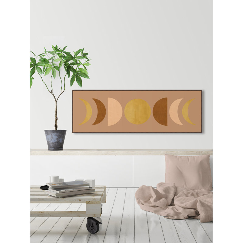 Moon Phase Mirror by Marmont Hill - Panoramic Painting on Canvas, 38cm H x 114cm W x 3.81cm D