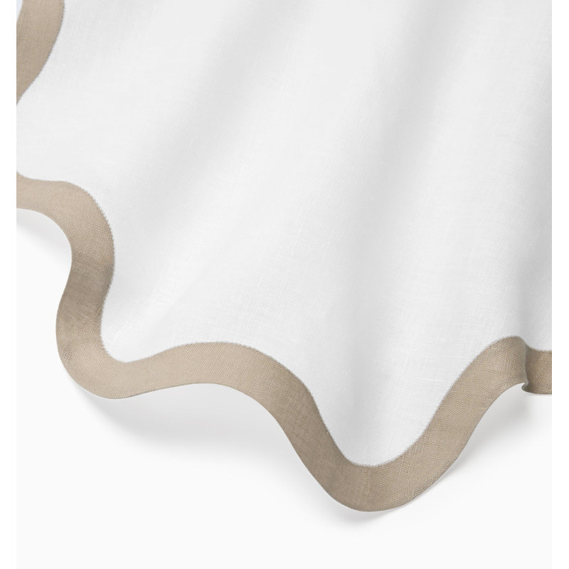 Ondulato Linen Novelty Napkins, White/Natural