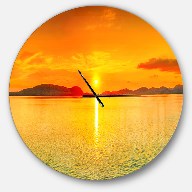 Sunset Sunset - Horloge murale moderne, Grand
