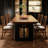 Walnut solid wood rectangular dining table-958070593