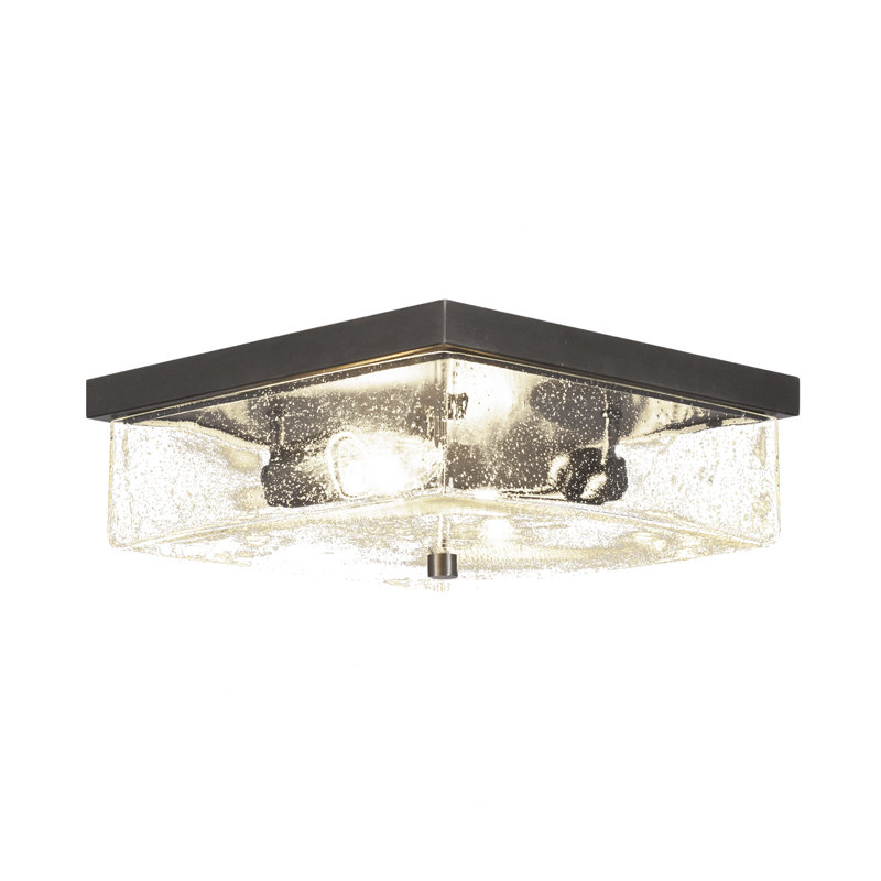Plafonnier encastré 2 lumières Karson avec verre transparent 13 po, Graphite