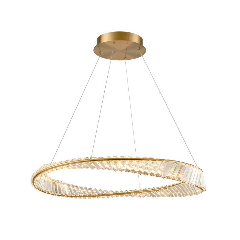 Akyria 1 - Light Brass LED Single Pendant, 18cm H x 32cm W x 32cm D