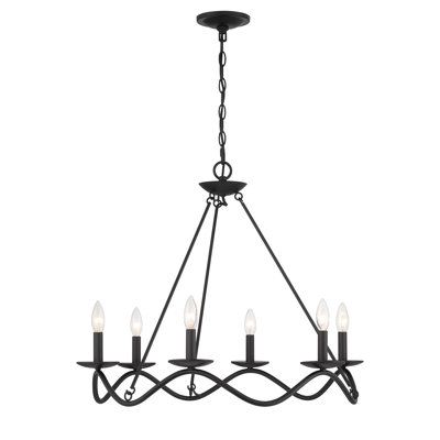 Moayad 6-Light Chandelier in Matte Black