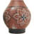 Akron Ceramic Floral Decorative Orange Vase with 3 Different Patterns and Shapes Set