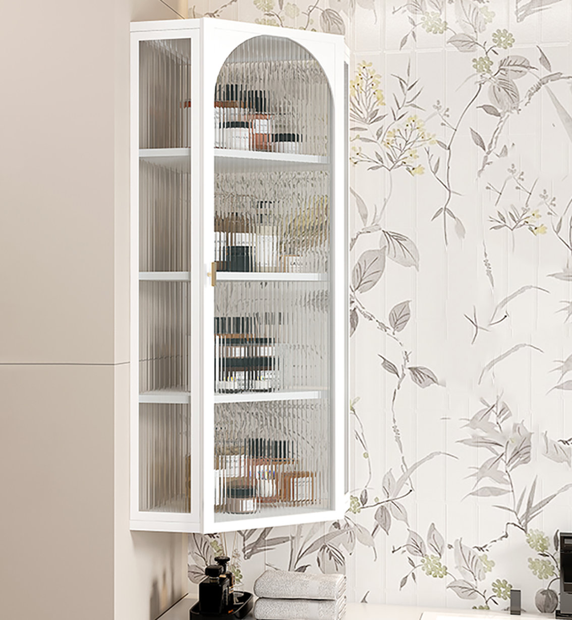 Rebrilliant Naziha Glass Wall Bathroom Cabinet | Wayfair