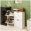Armoire de rangement pour chaussures moderne autoportante avec 4 tiroirs rabattables et une tablette ajustable