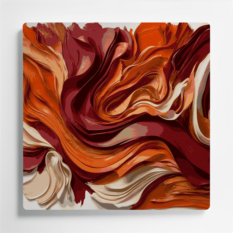 «Lyrical Abstraction 93», art mural en métal brun, H 32 po x l 32 po
