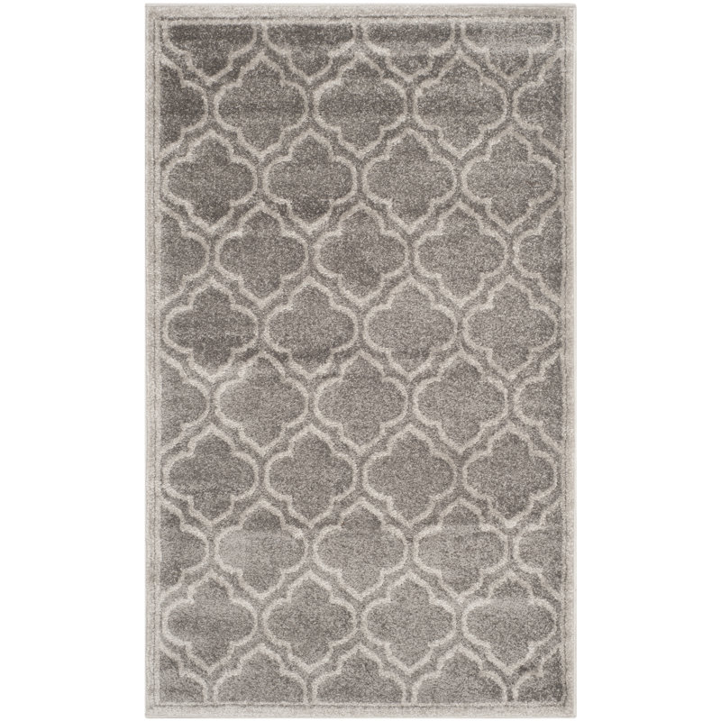 Ammundsen Abstract Grey / Light Grey Area Rug, Rectangle 3' x 5'