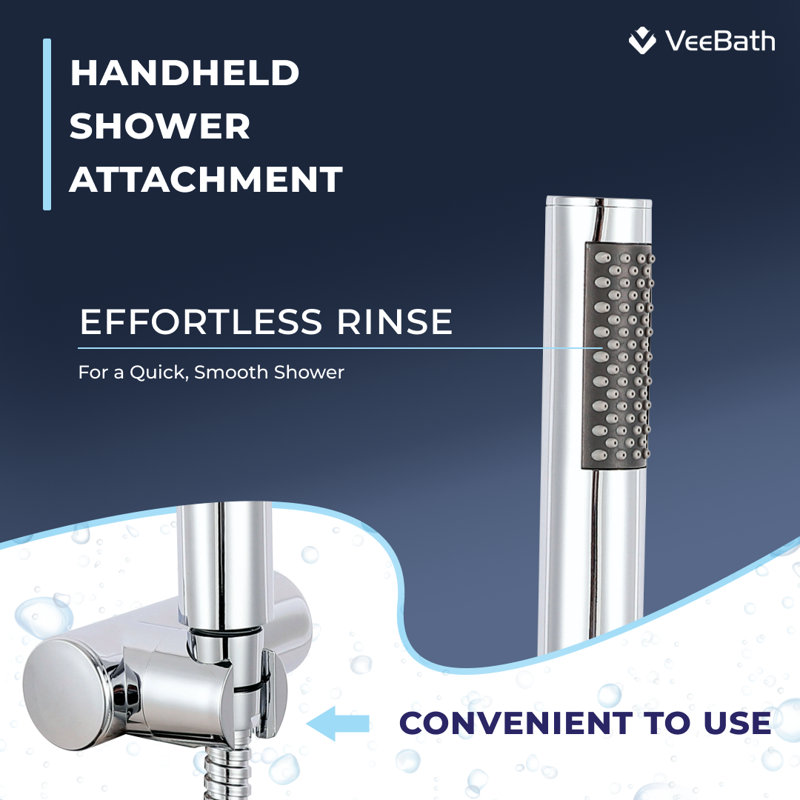 VeeBath Bath Shower Mixer Tap Chrome Bath and Shower Mixer
