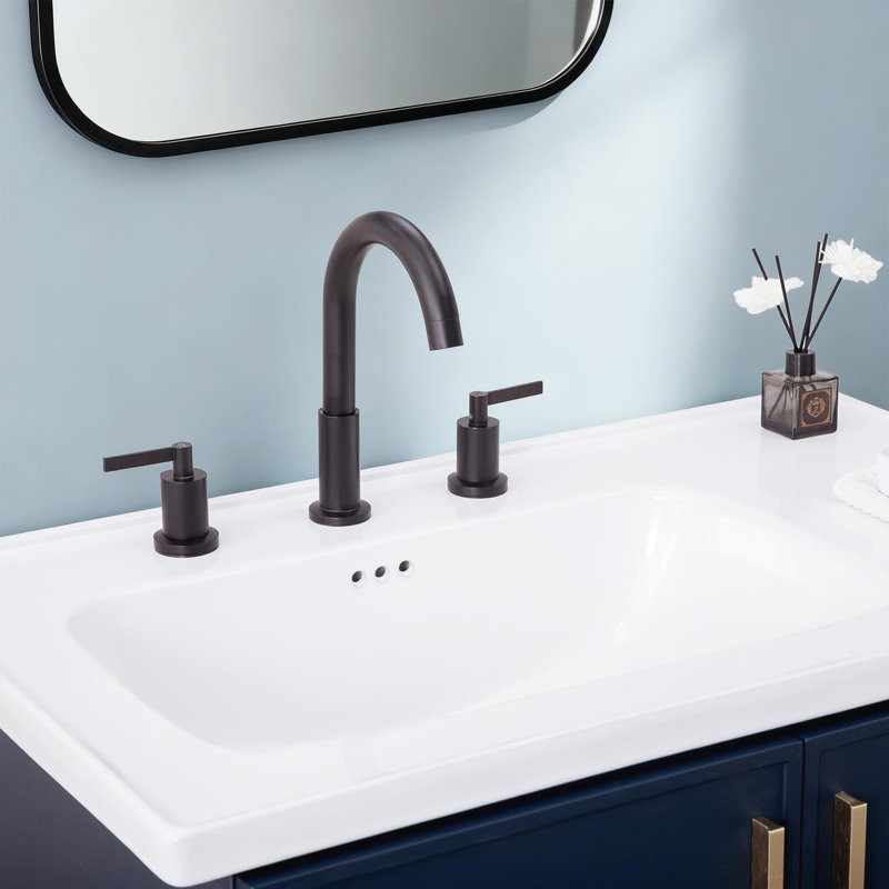 Robinet de salle de bain moderne à 3 trous noir mat moderne