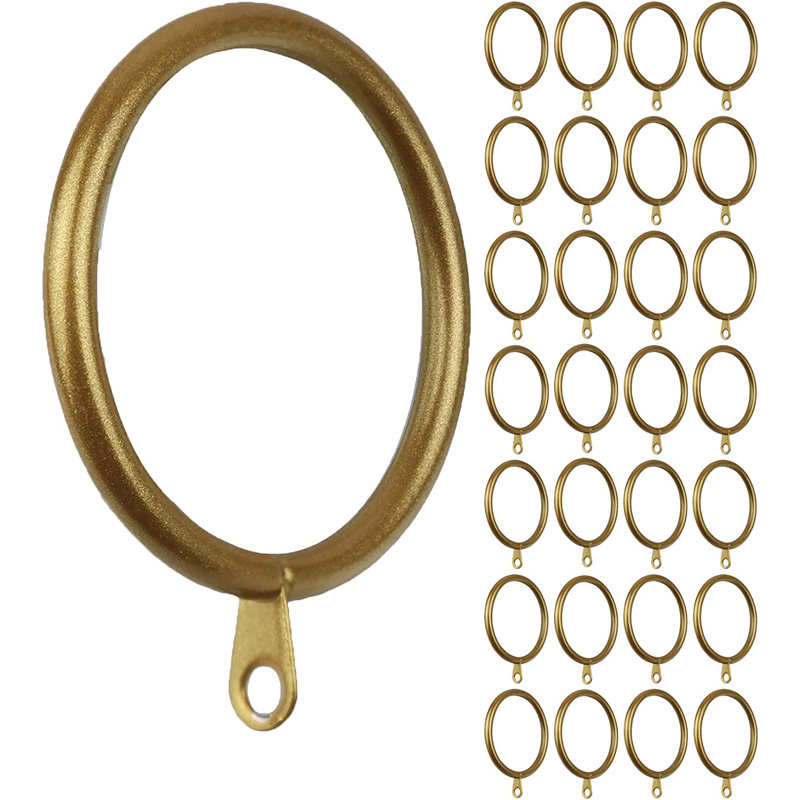 Anneaux de rideau en métal avec œillets 28 pièces MERIVILLE, Doré, 1.5"
