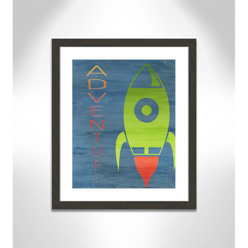 Space Explore 2, impression sur papier, H 24,5 po x l 20,5 po x P 0,6 po, Encadré plat à grain de bois noir